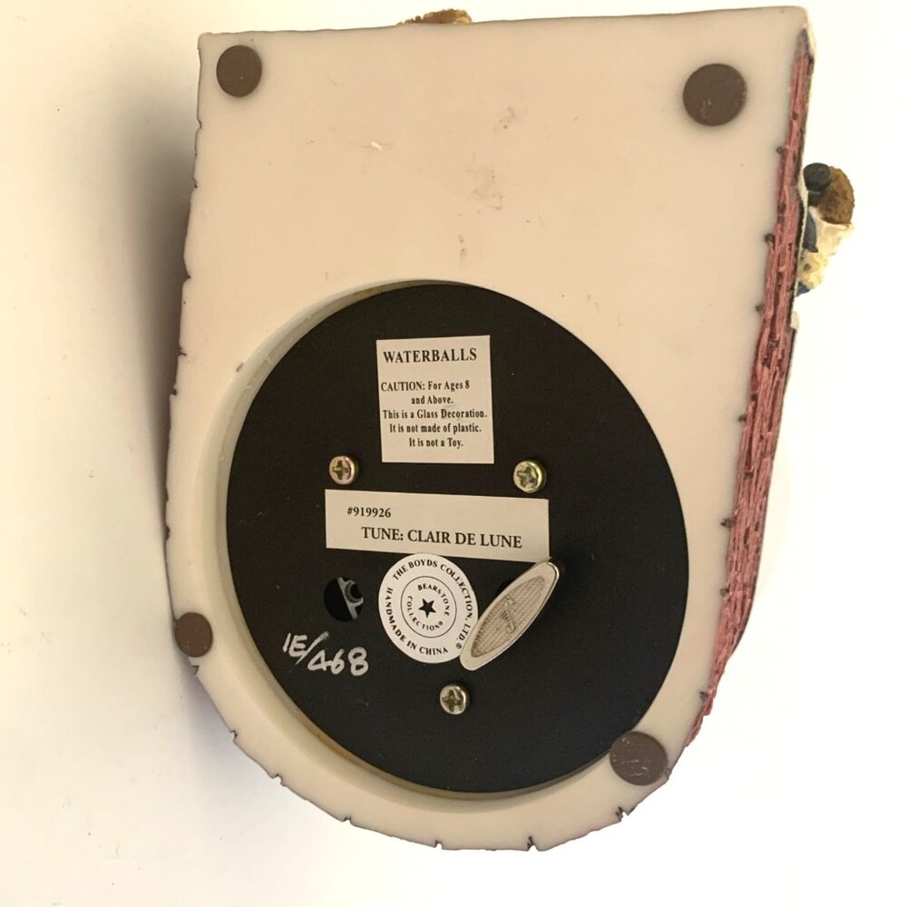Coca-Cola Friendship Water Globe Music Box Boyds Bears 919926 Claire de Lune Vtg - Picture 11 of 12